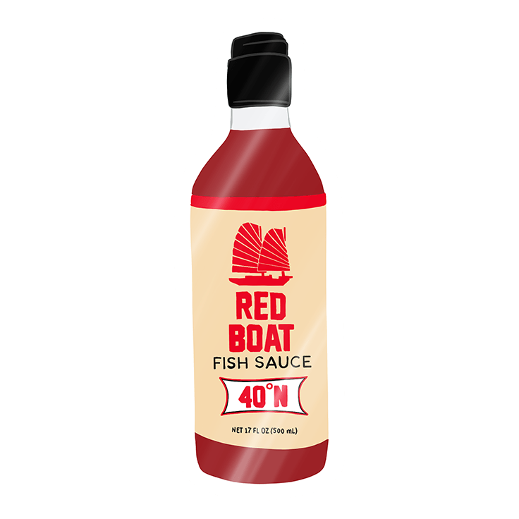 A bottle of Red Boat fish sauce